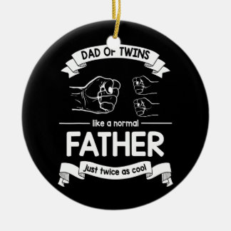 Ornamento De Cerâmica Pai De Gêmeos Como Um Pai Normal Só Duas Vezes