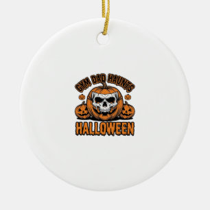Ornamento De Cerâmica Pai de Ginástica Halloween Abóbora Vintage Caveira