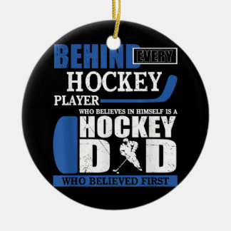 Ornamento De Cerâmica Pai De Hockey Que Acreditou No Primeiro Engraçado