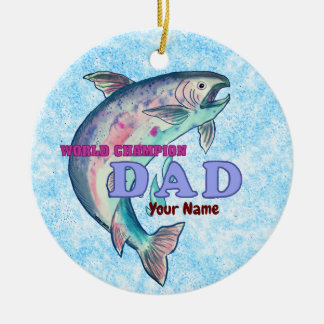 Ornamento De Cerâmica Pai de Pesca de Campeão