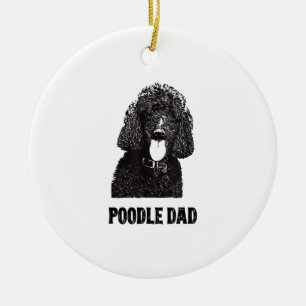 Ornamento De Cerâmica Pai de Poodle Mens - Pai de Poodle Padrão