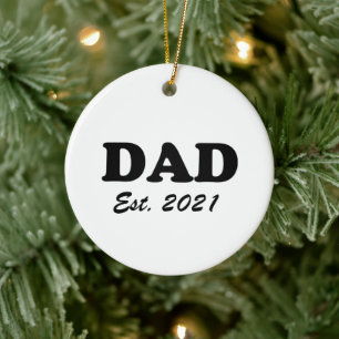 Ornamento De Cerâmica Pai, Dia de os pais de data de fim personalizado b