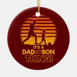 Ornamento De Cerâmica Pai e filho Futebol Matching É um Pai e filho