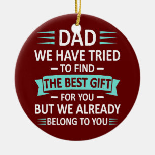 Ornamento De Cerâmica Pai Engraçado Da Filha Da Mulher Filho