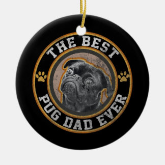 Ornamento De Cerâmica Pai Engraçado De Pug Dog Pet Lover