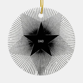 Ornamento De Cerâmica Pai estrela groovage vintage retro vibes aniversár