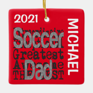 Ornamento De Cerâmica Pai Extraordinário de Futebol PERSONALIZADO