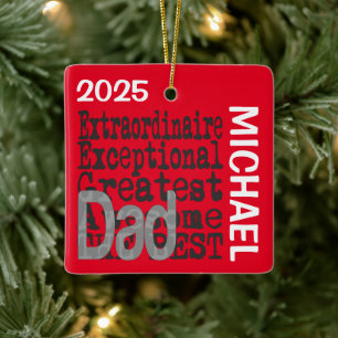Ornamento De Cerâmica Pai Extraordinário PERSONALIZADO