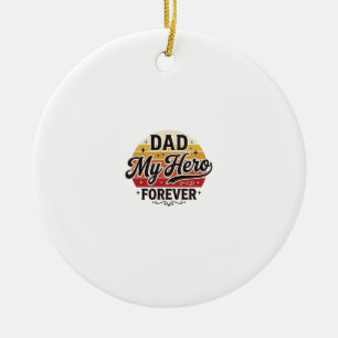 Ornamento De Cerâmica Pai Meu Herói Para Sempre Camisa Retro Vintage Des
