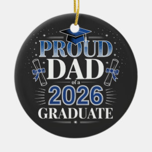 Ornamento De Cerâmica Pai Orgulhoso da Formatura de 2026 Dia dos Pais