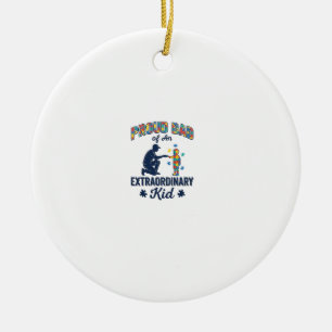Ornamento De Cerâmica Pai Orgulhoso de um Menino Extraordinário Autismo 