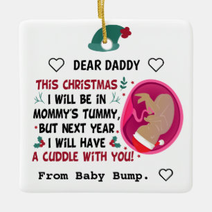 Ornamento De Cerâmica Pai Personalizado A Ser do Bump Christmas 2023
