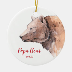 Ornamento De Cerâmica Pai Personalizado Datado para Aquarelas do Papa Ur
