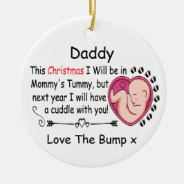 Ornamento De Cerâmica Pai personalizado para ser do Natal do Bump 1rua