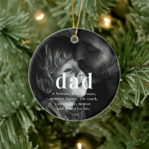 Ornamento De Cerâmica Pai Presente de Natal com Foto Sentimental