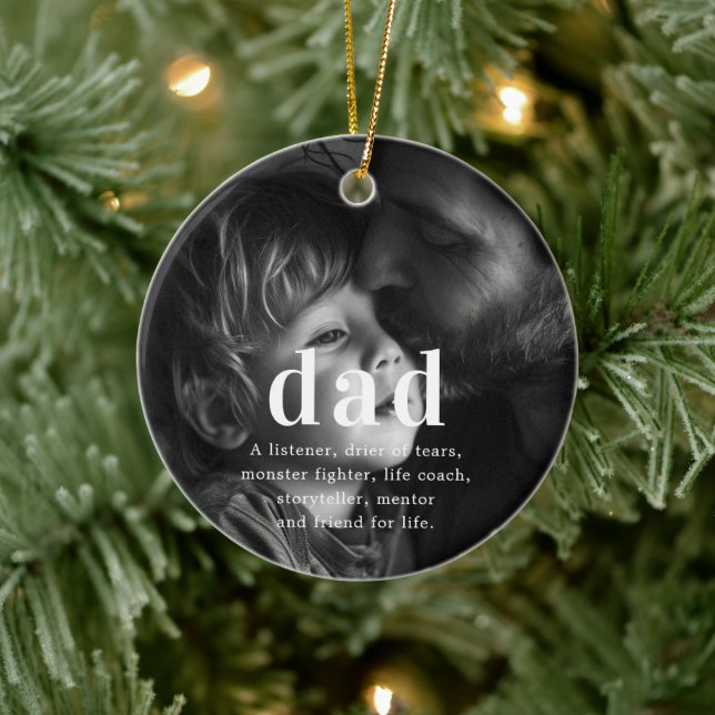 Ornamento De Cerâmica Pai | Presente de Natal com Foto Sentimental (Árvore)