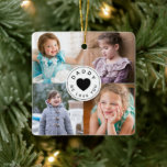 Ornamento De Cerâmica Pai Que Te Amo 4 Fotografias Collage<br><div class="desc">Pai Personalizado Amo-Lo 4 Cornamento De Fotos.</div>