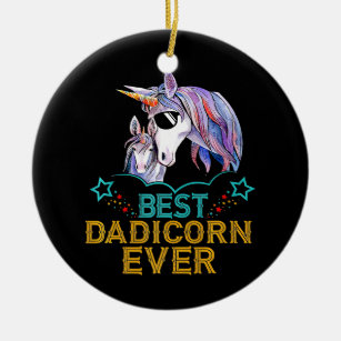 Ornamento De Cerâmica Pai Vintage Best Dadicorn Ever Tee Unicorn