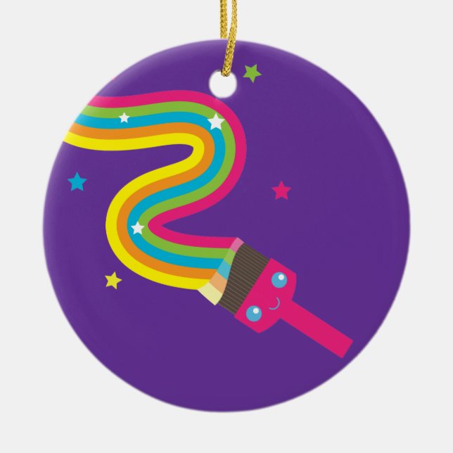 Ornamento De Cerâmica Paint Brush Ornament (Frente)