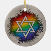Paint Splatter LGBTQ Rainbow Star de David