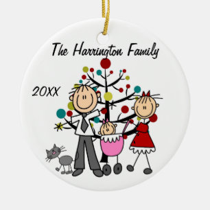 Ornamento De Cerâmica Pais feitos sob encomenda da família, bebé,