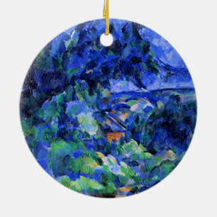 Ornamento De Cerâmica Paisagem Azul por Paul Cezanne