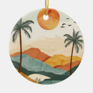 Ornamento De Cerâmica Paisagem Boho Abstrato (16)