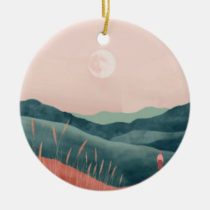 Ornamento De Cerâmica Paisagem Boho Abstrato (7)