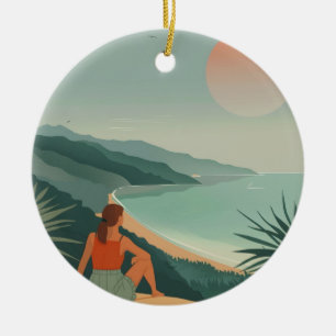 Ornamento De Cerâmica Paisagem Boho Abstrato (9)
