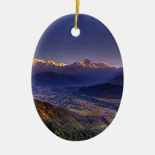 Ornamento De Cerâmica Paisagem da vista: HIMALAYA POKHARA NEPAL