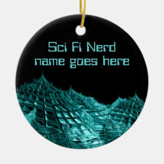 Ornamento De Cerâmica Paisagem de fantasia com nerd Sci fi