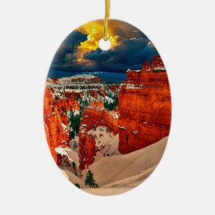 Ornamento De Cerâmica Paisagem de neve Natureza fria inverno