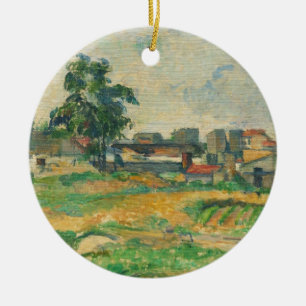 Ornamento De Cerâmica Paisagem de Paul Cezanne perto de Paris, C. 1876