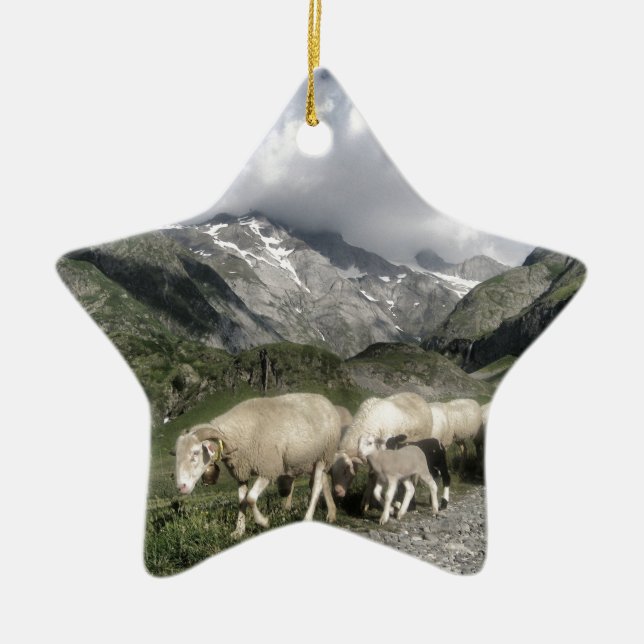 Ornamento De Cerâmica paisagem de pirenéus (Frente)