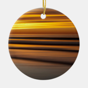 Ornamento De Cerâmica Paisagem marinha abstrata ao pôr do sol, CA