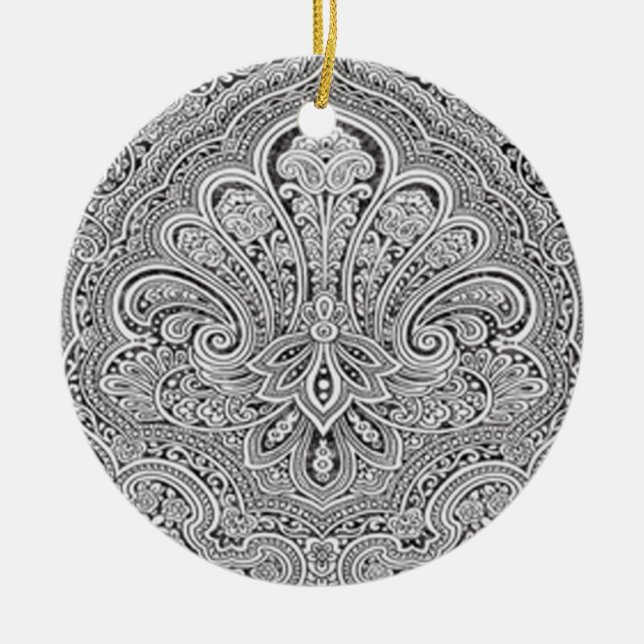 Ornamento De Cerâmica Paisley Art Ornament (Frente)