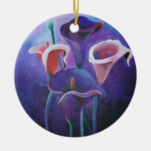Ornamento De Cerâmica Palas Roxas Lilac E Arte Roxa