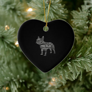Ornamento De Cerâmica Palavras De Bulldog Francês Para Descrever O Meu