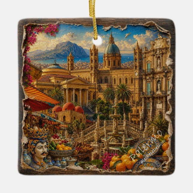 ORNAMENTO DE CERÂMICA PALERMO, (Frente)