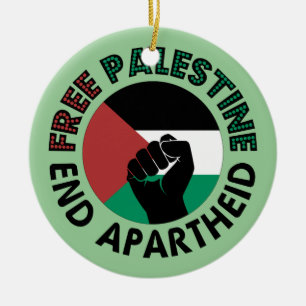 Ornamento De Cerâmica Palestina Livre Fim do Apartheid Bandeira da Pales
