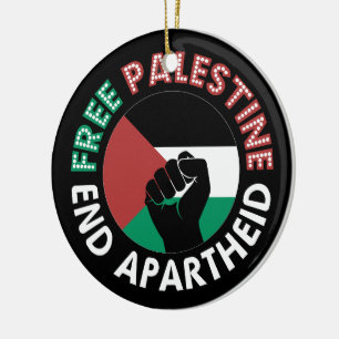 Ornamento De Cerâmica Palestina Livre Fim do Apartheid Bandeira Punho Pr