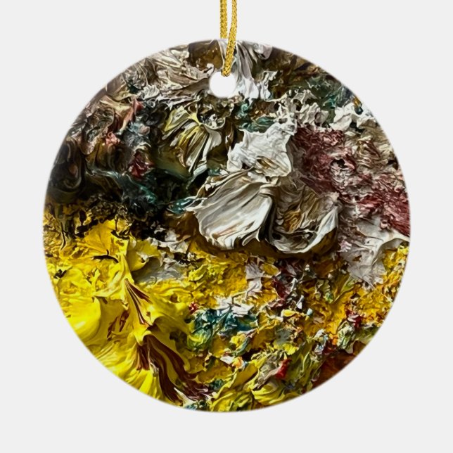 Ornamento De Cerâmica Paleta de artistas #1 (Frente)