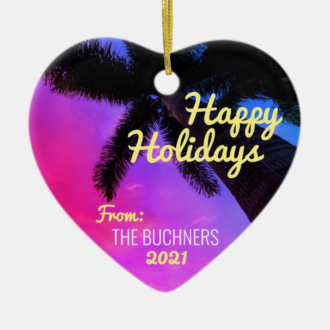 Ornamento De Cerâmica Palma costeira (Frente)