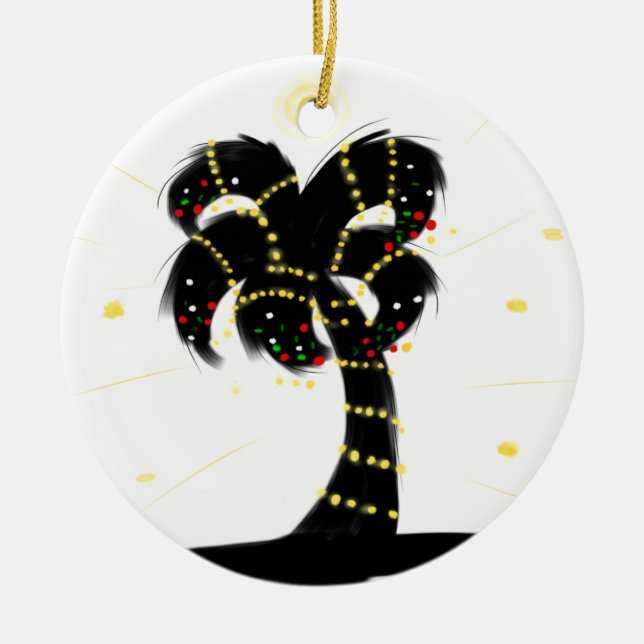 Ornamento De Cerâmica Palma de Natal (Frente)