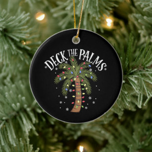 Ornamento De Cerâmica Palmeira Tropical de Natal Do Havaí