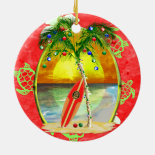 Ornamento De Cerâmica Palmeira tropical do Natal