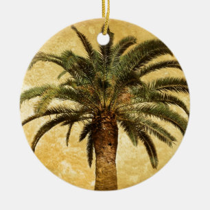 Ornamento De Cerâmica Palmeira tropical do vintage