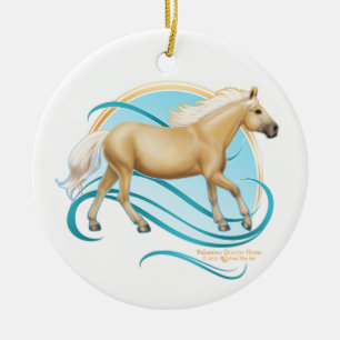 Ornamento De Cerâmica Palomino Quarter Horse