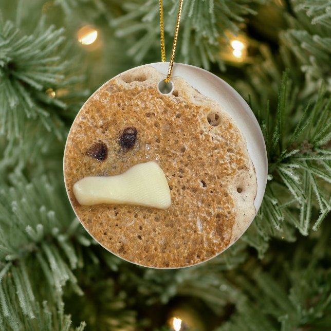 Ornamento De Cerâmica Pancake Foto Cerâmica Ornament (Árvore)