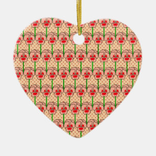 Ornamento De Cerâmica Pancas de coral - padrão de papel de parede retrô